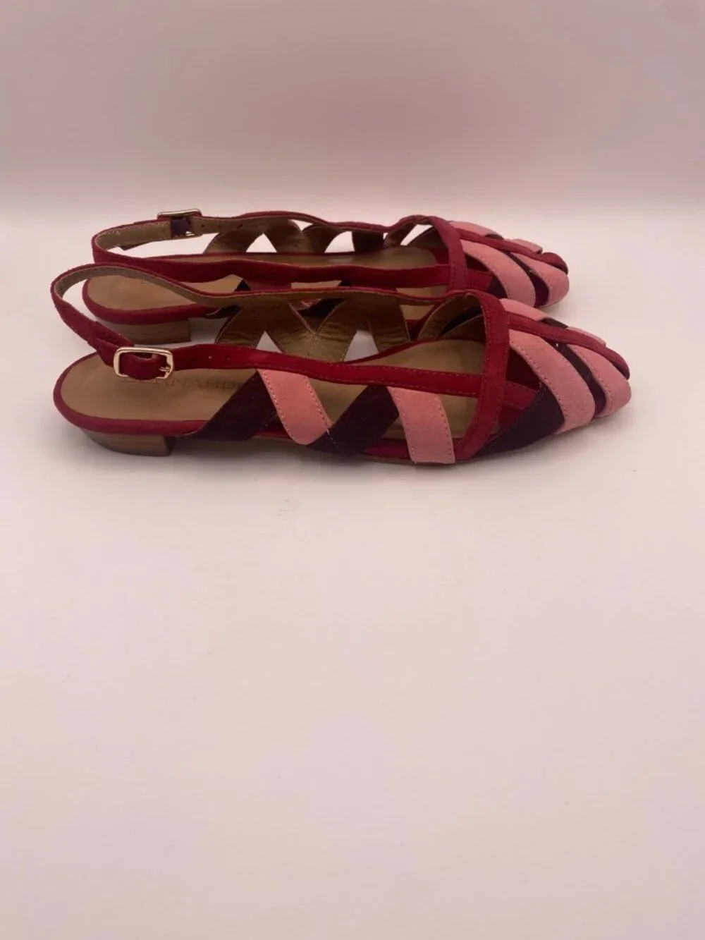 Bernardo Footwear Women Glinda Red Suede Slingback Flat Sz 6.5
